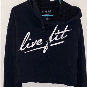 LiveFit cropped hoodie, black